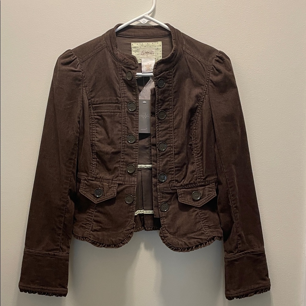 Anthropologie Dark Brown Fitted Blazer